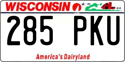 WI license plate 285PKU