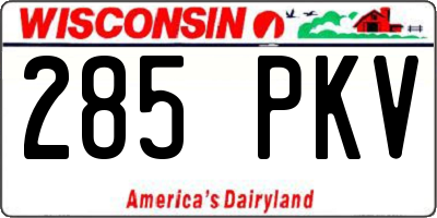WI license plate 285PKV