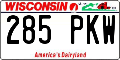 WI license plate 285PKW