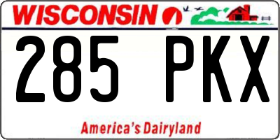 WI license plate 285PKX