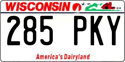 WI license plate 285PKY