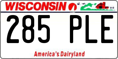 WI license plate 285PLE