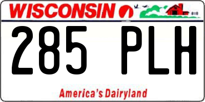 WI license plate 285PLH