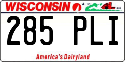WI license plate 285PLI