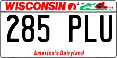 WI license plate 285PLU