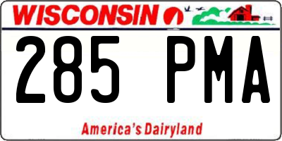 WI license plate 285PMA