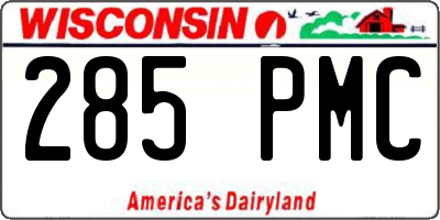 WI license plate 285PMC