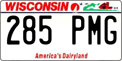 WI license plate 285PMG