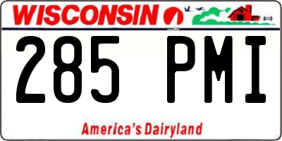 WI license plate 285PMI