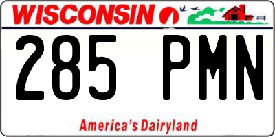 WI license plate 285PMN