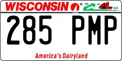 WI license plate 285PMP