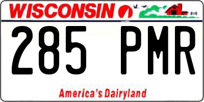 WI license plate 285PMR