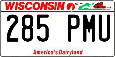 WI license plate 285PMU