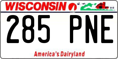 WI license plate 285PNE