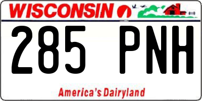 WI license plate 285PNH