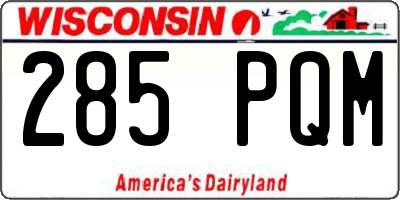 WI license plate 285PQM