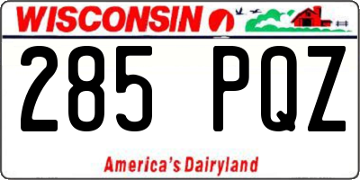 WI license plate 285PQZ