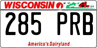 WI license plate 285PRB