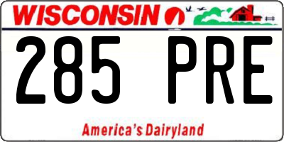 WI license plate 285PRE