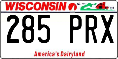 WI license plate 285PRX
