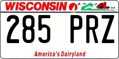 WI license plate 285PRZ