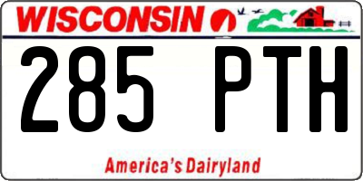WI license plate 285PTH