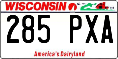 WI license plate 285PXA