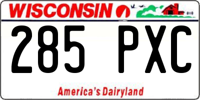 WI license plate 285PXC