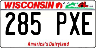 WI license plate 285PXE