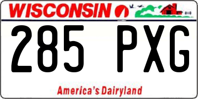 WI license plate 285PXG