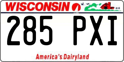 WI license plate 285PXI