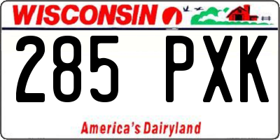 WI license plate 285PXK