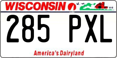 WI license plate 285PXL
