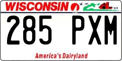 WI license plate 285PXM