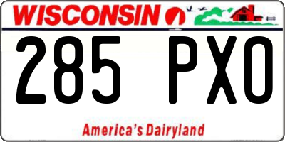 WI license plate 285PXO