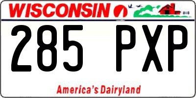 WI license plate 285PXP