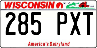 WI license plate 285PXT