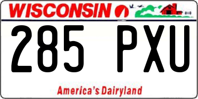 WI license plate 285PXU
