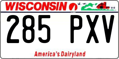WI license plate 285PXV