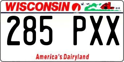 WI license plate 285PXX