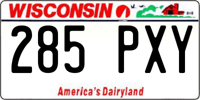 WI license plate 285PXY