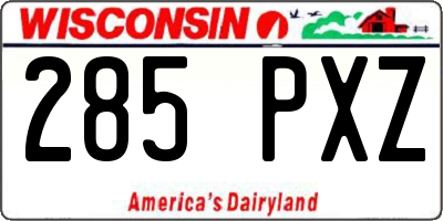 WI license plate 285PXZ