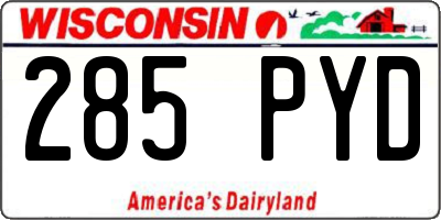 WI license plate 285PYD