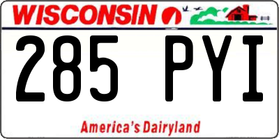 WI license plate 285PYI