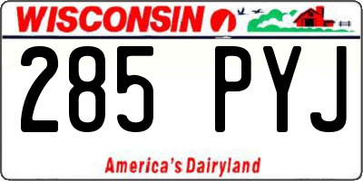 WI license plate 285PYJ