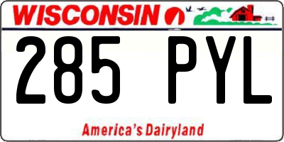 WI license plate 285PYL