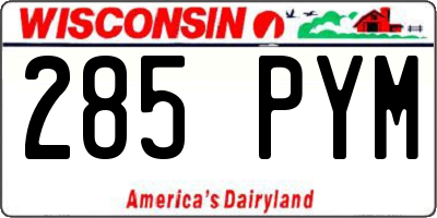 WI license plate 285PYM