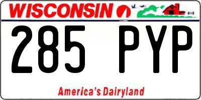 WI license plate 285PYP
