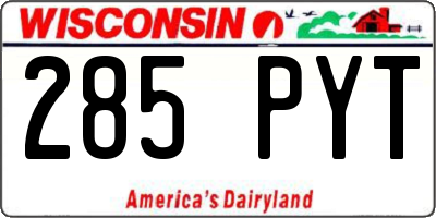 WI license plate 285PYT