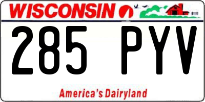 WI license plate 285PYV